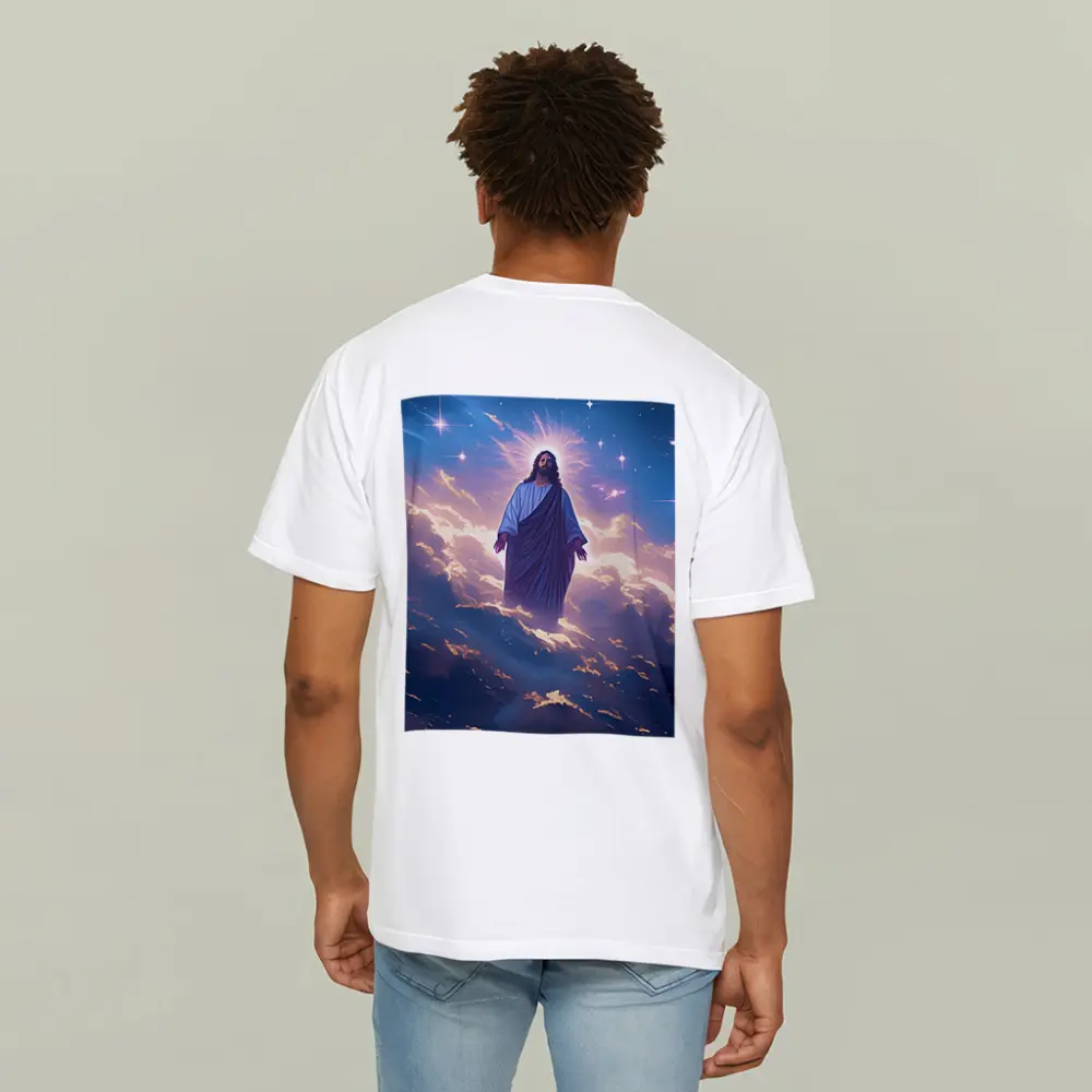 Jesus Christ Ascending Among Stars and Clouds – T-Shirts