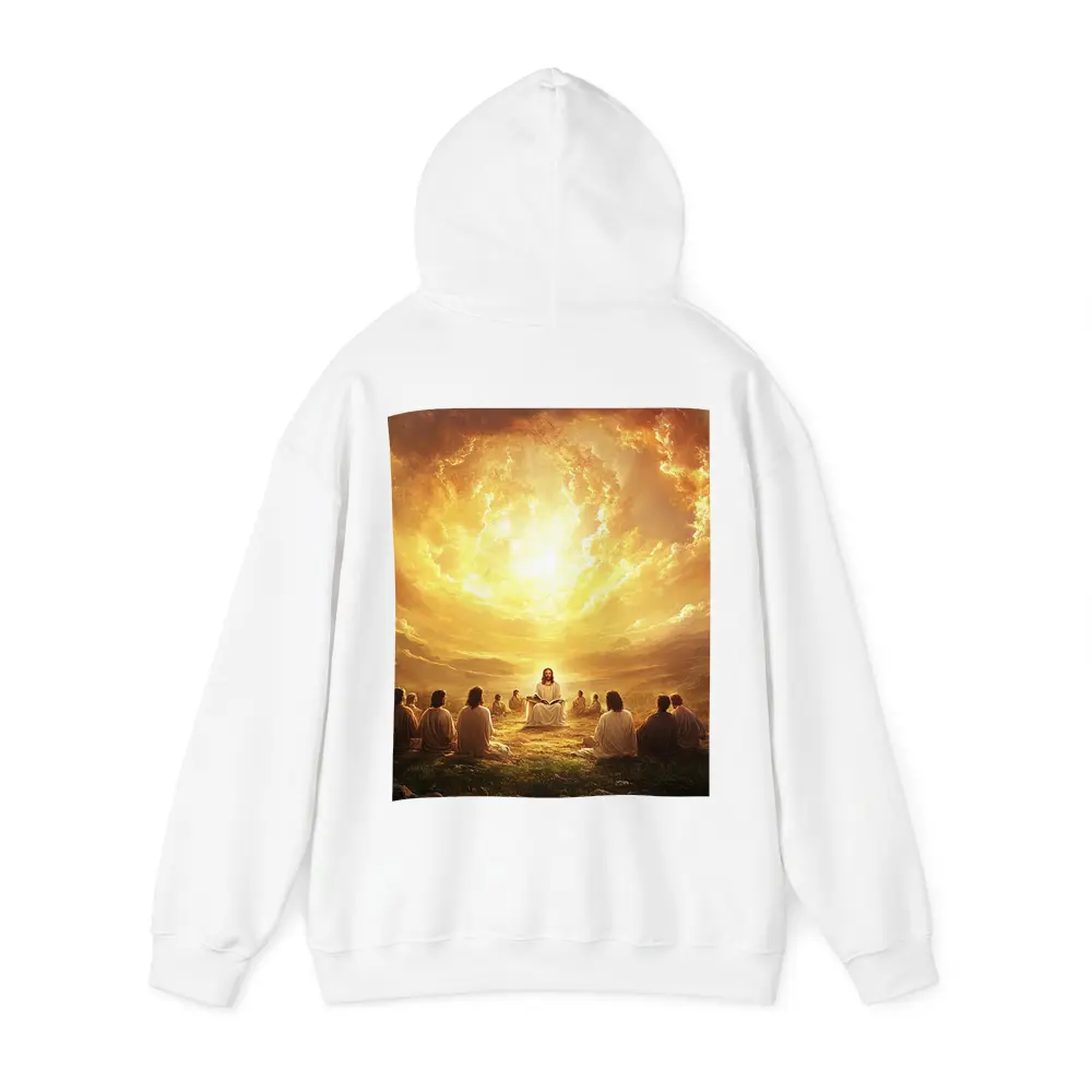 Jesus Teaching Disciples Golden Heavenly Sky – Hoodies