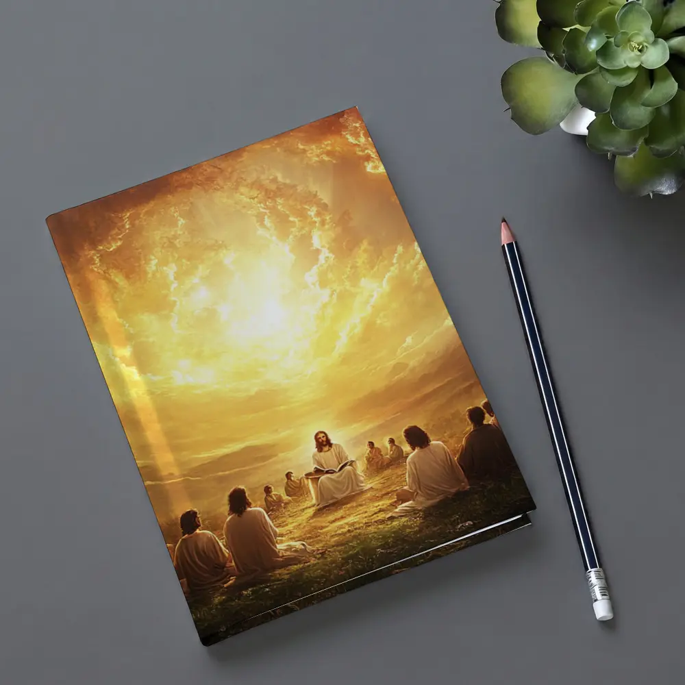 Jesus Teaching Disciples Golden Heavenly Sky – Notebooks
