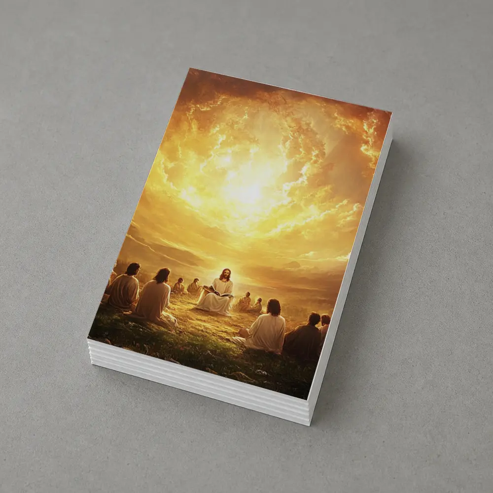 Jesus Teaching Disciples Golden Heavenly Sky – Postcards