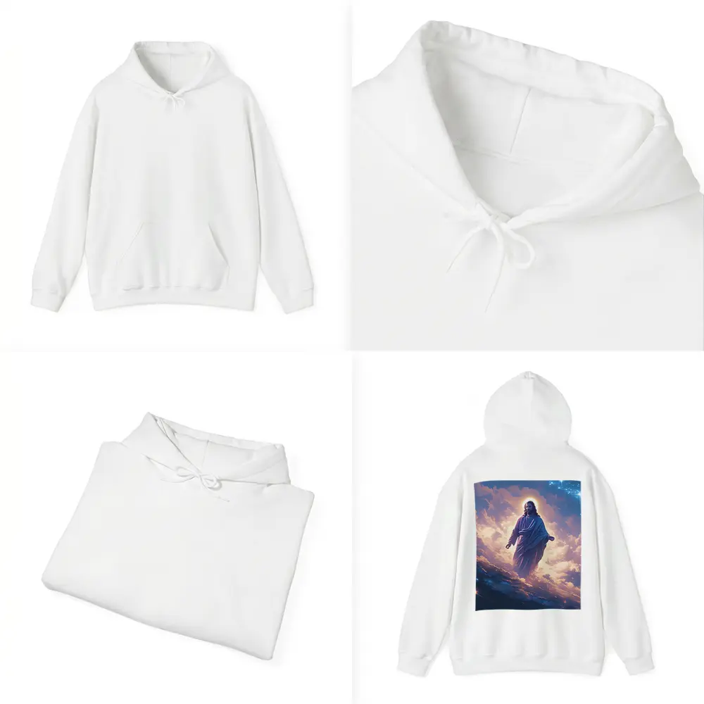 Jesus Christ Walking Among Heavenly Clouds Stars – Hoodies