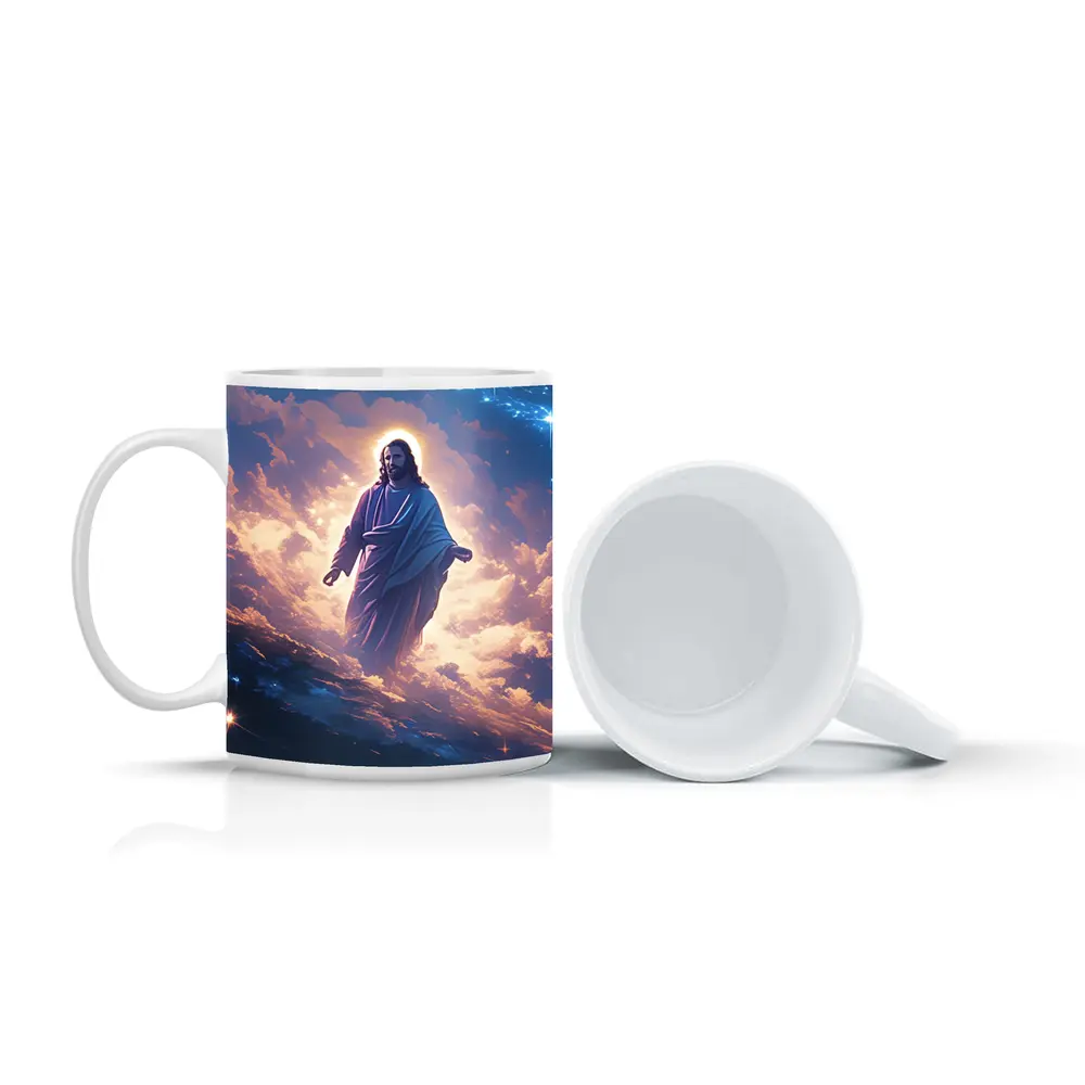 Jesus Christ Walking Among Heavenly Clouds Stars – Mugs