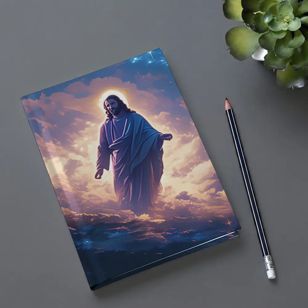 Jesus Christ Walking Among Heavenly Clouds Stars – Notebooks