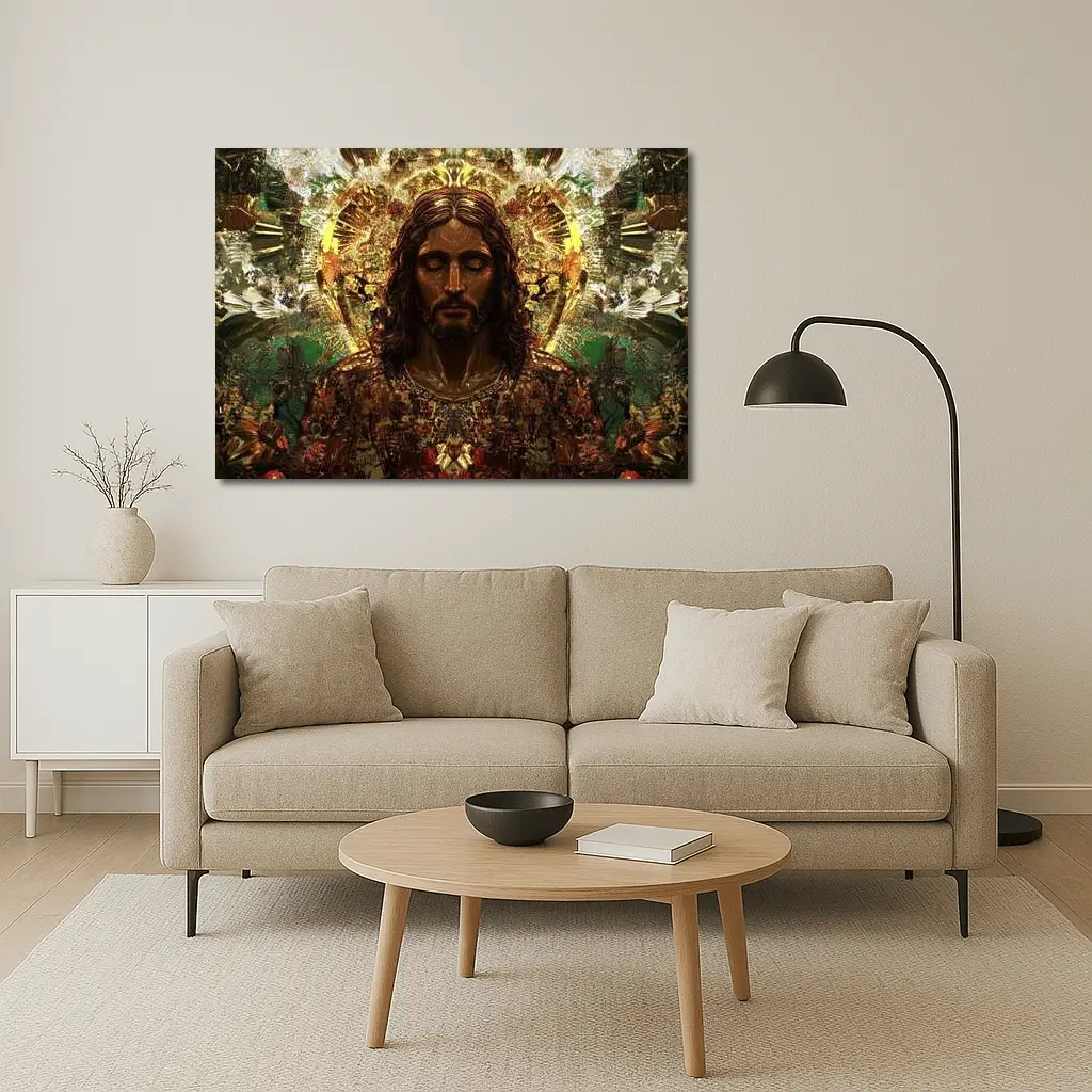 Jesus Christ Golden Halo Divine Art – Wall Art