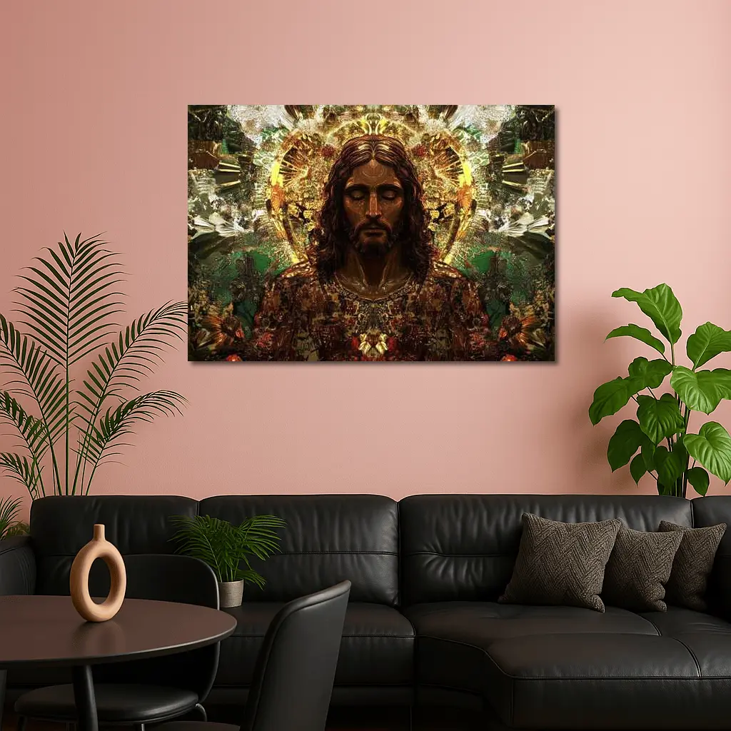 Jesus Christ Golden Halo Divine Art – Wall Art