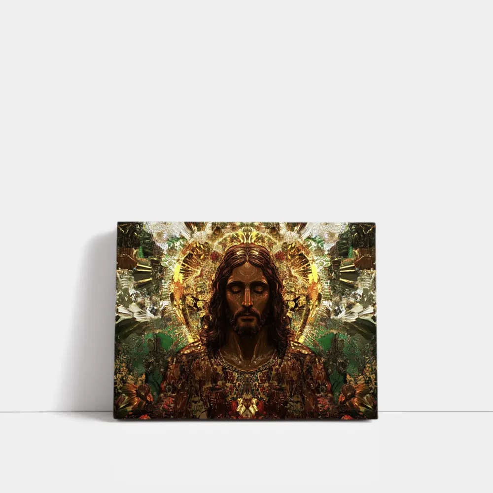 Jesus Christ Golden Halo Divine Art – Wall Art