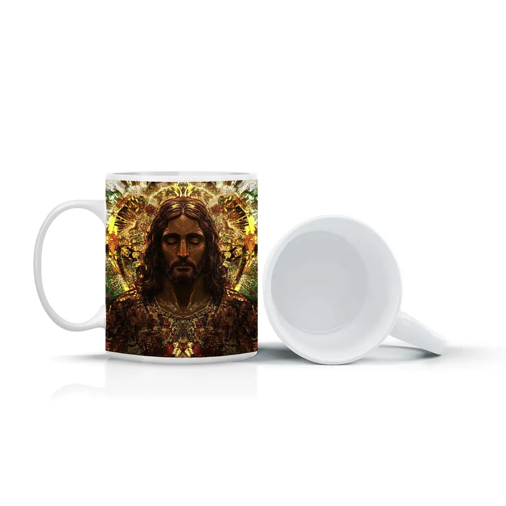 Jesus Christ Golden Halo Divine Art – Mugs