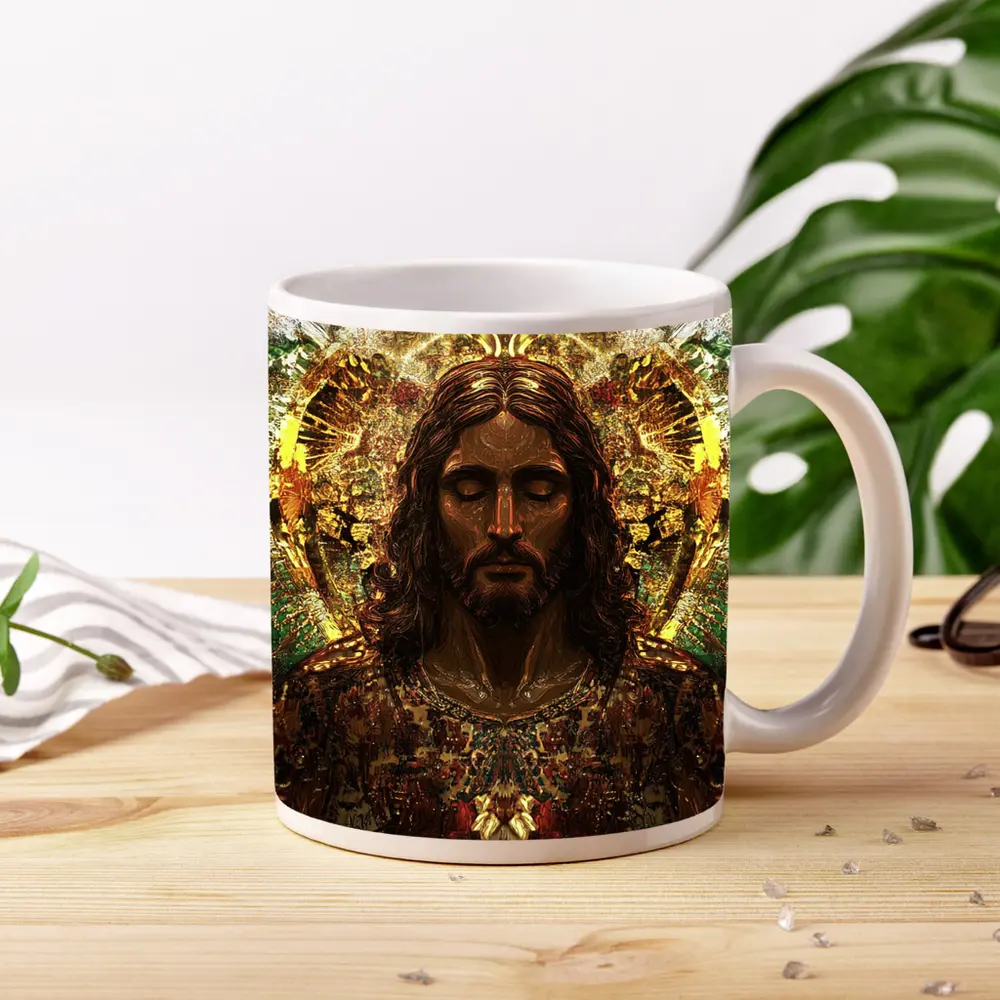 Jesus Christ Golden Halo Divine Art – Mugs