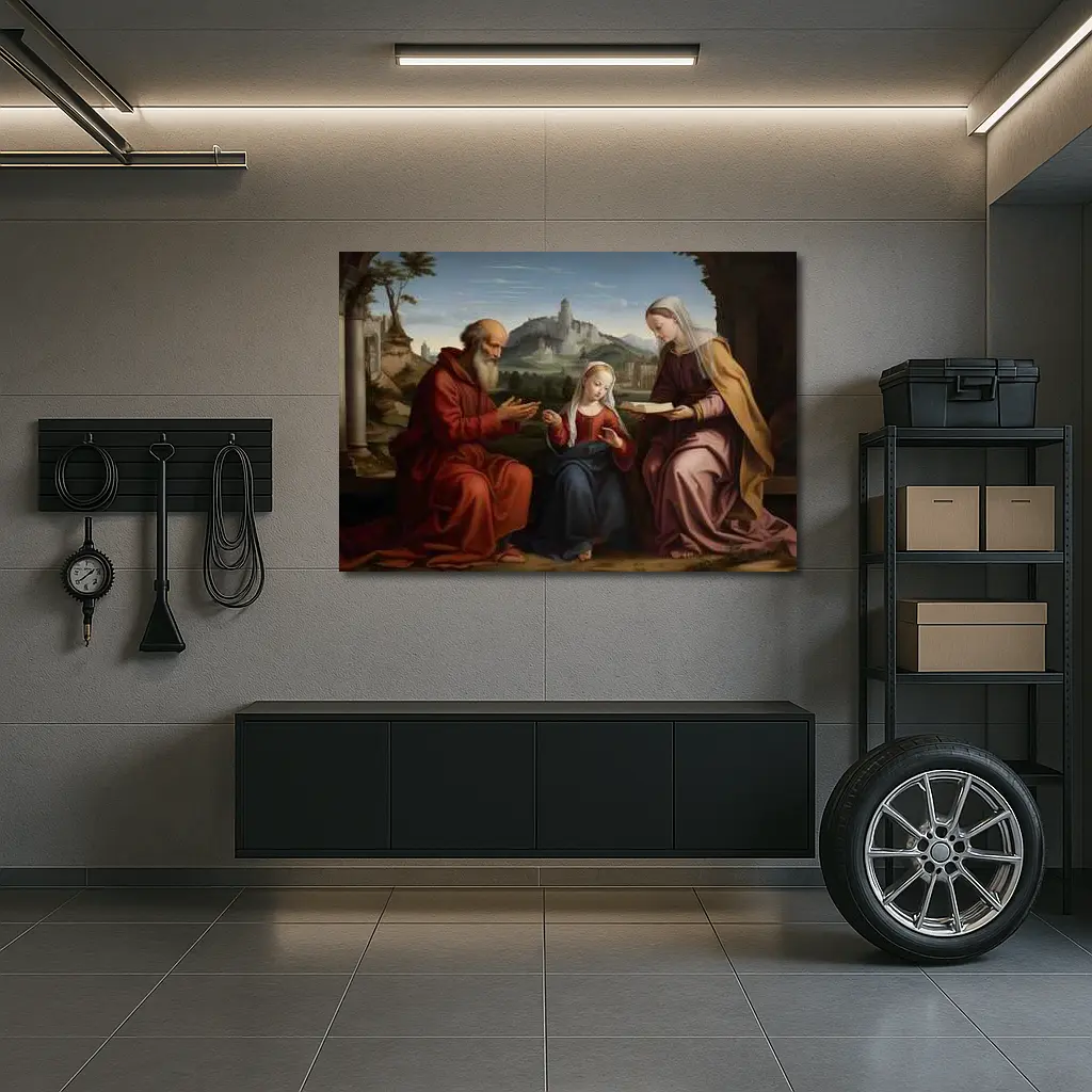 Renaissance Holy Family Classical Landscape Painting – Wall Art