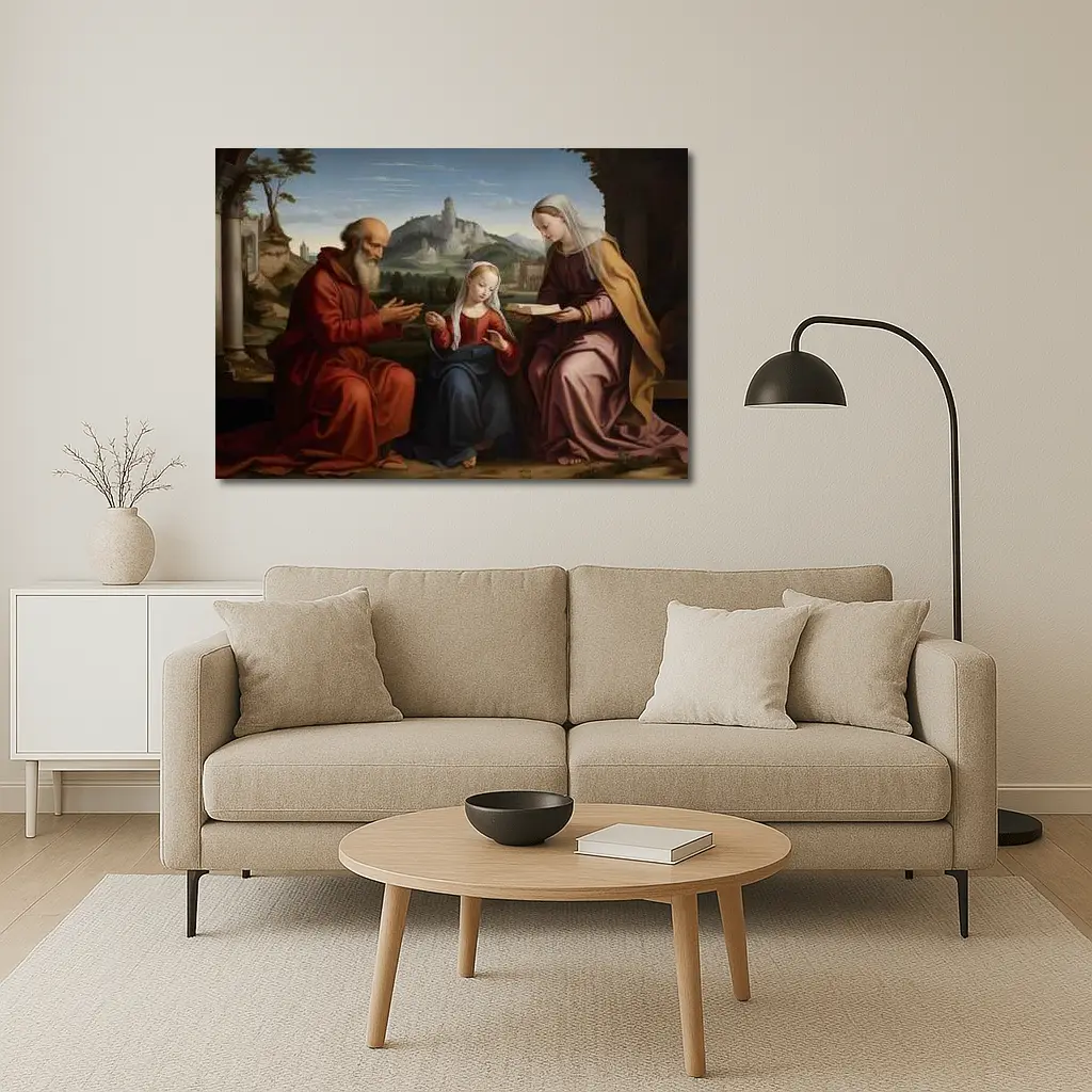 Renaissance Holy Family Classical Landscape Painting – Wall Art