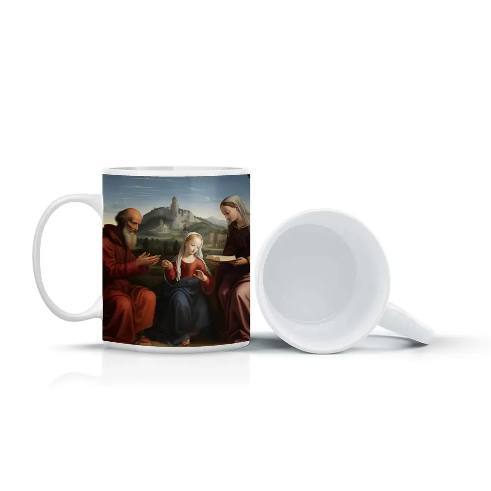 Renaissance Holy Family Classical Landscape Painting – Mugs