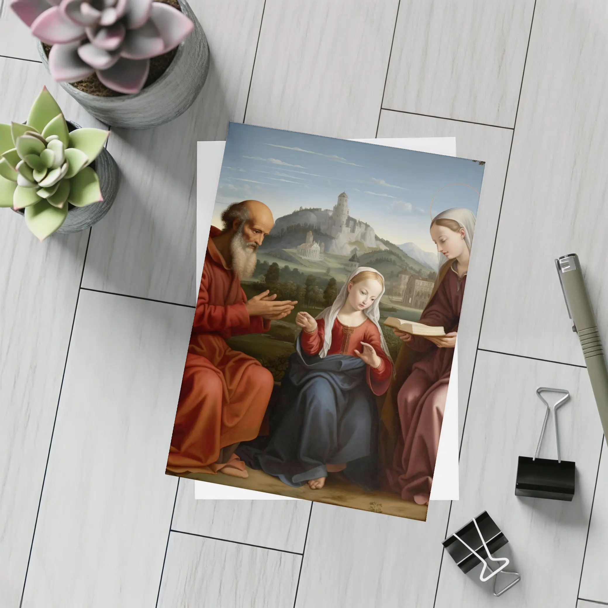 Renaissance Holy Family Classical Landscape Painting – Postcards