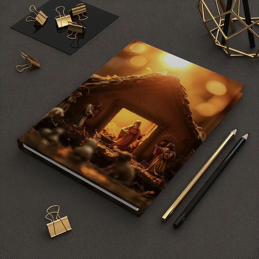 Nativity Scene Manger Warm Golden Light – Notebooks