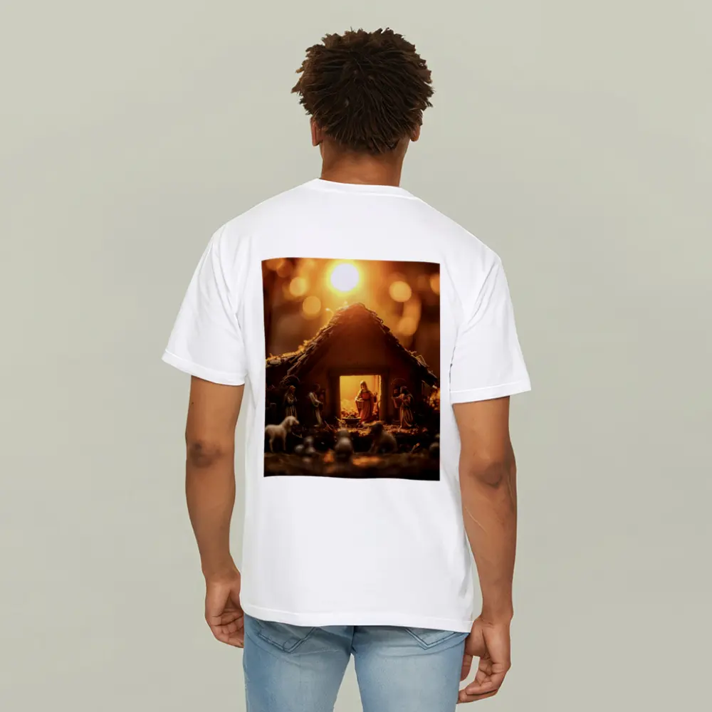 Nativity Scene Manger Warm Golden Light – T-Shirts