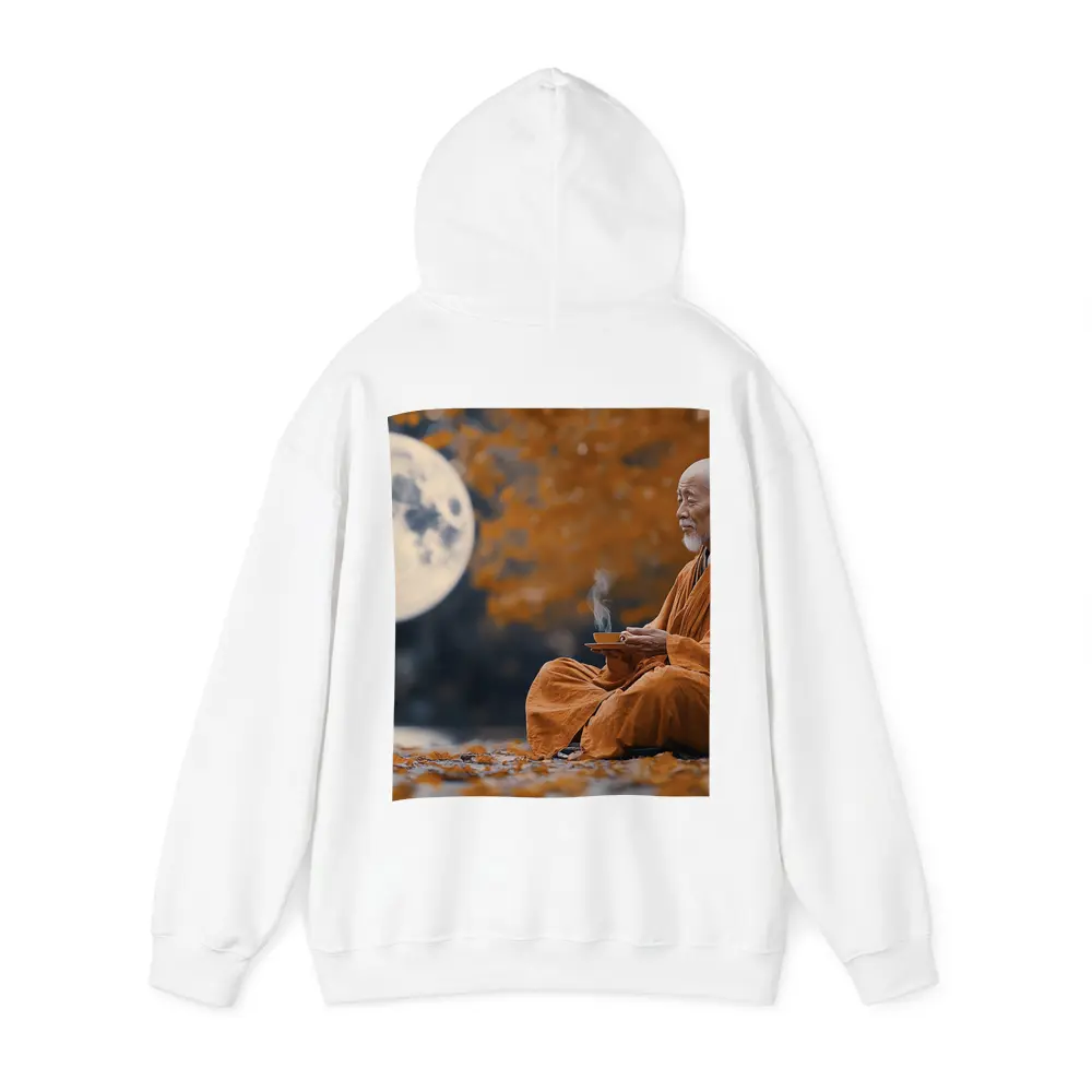 Buddhist Monk Meditating Under Full Moon – Hoodies