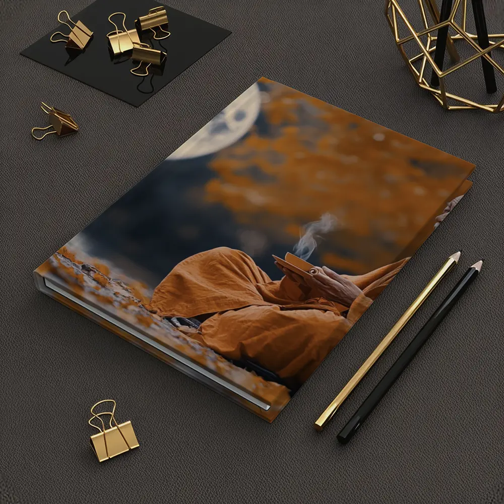 Buddhist Monk Meditating Under Full Moon – Notebooks