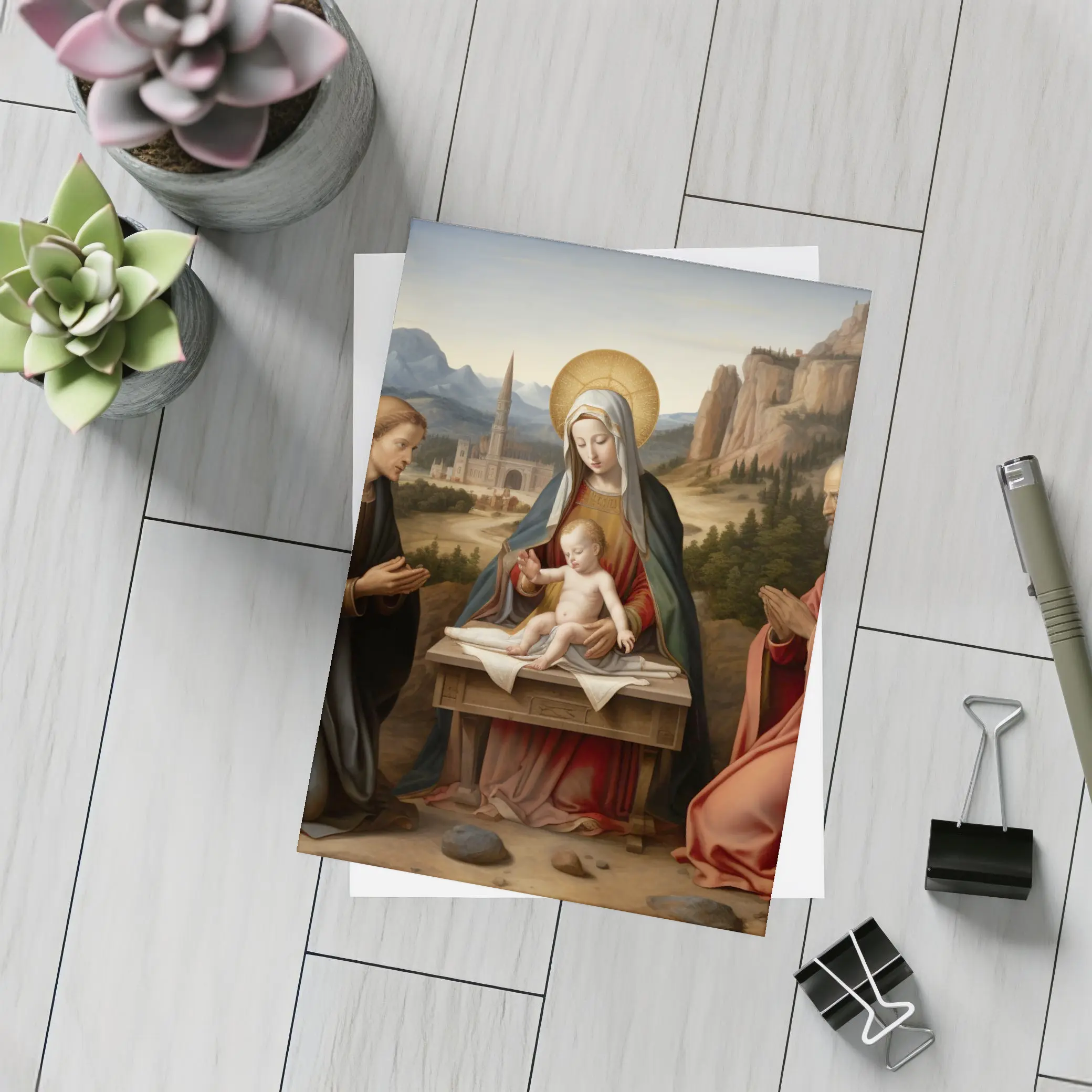 Madonna Child Saints Renaissance Religious Painting – Postcards