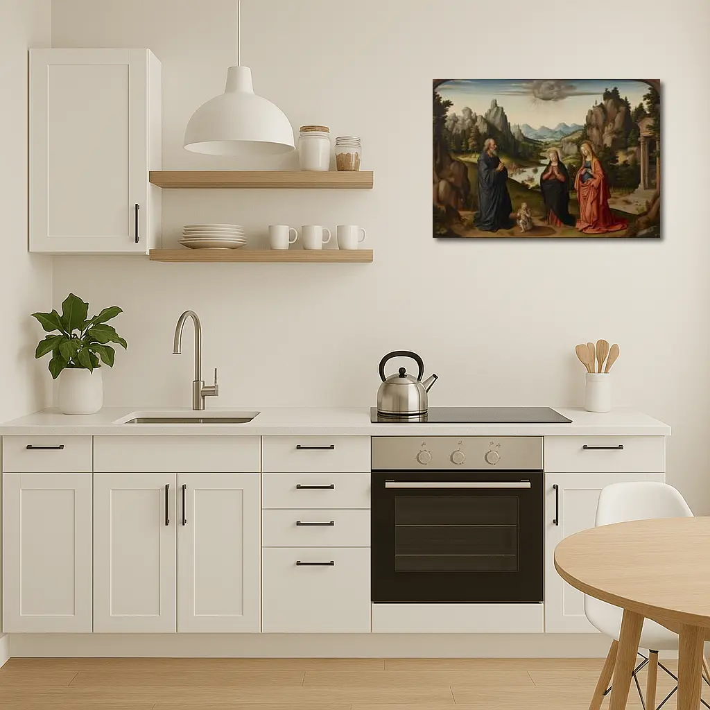 Renaissance Holy Family Landscape Religious Painting – Wall Art