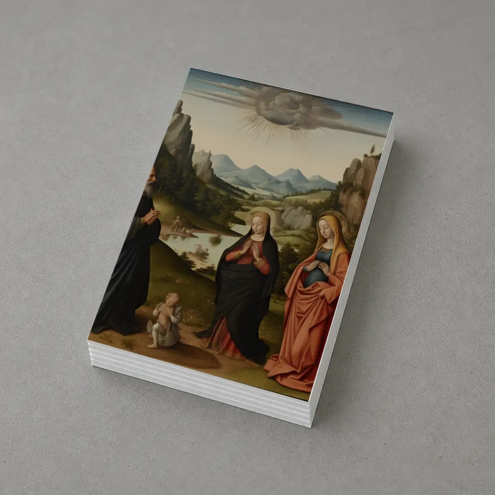 Renaissance Holy Family Landscape Religious Painting – Postcards