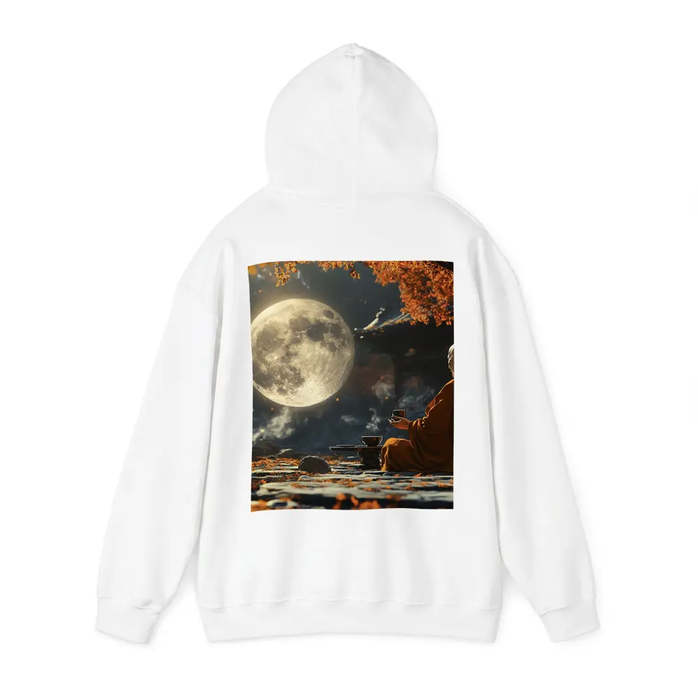 Buddhist Monk Meditating Under Full Moon – Hoodies