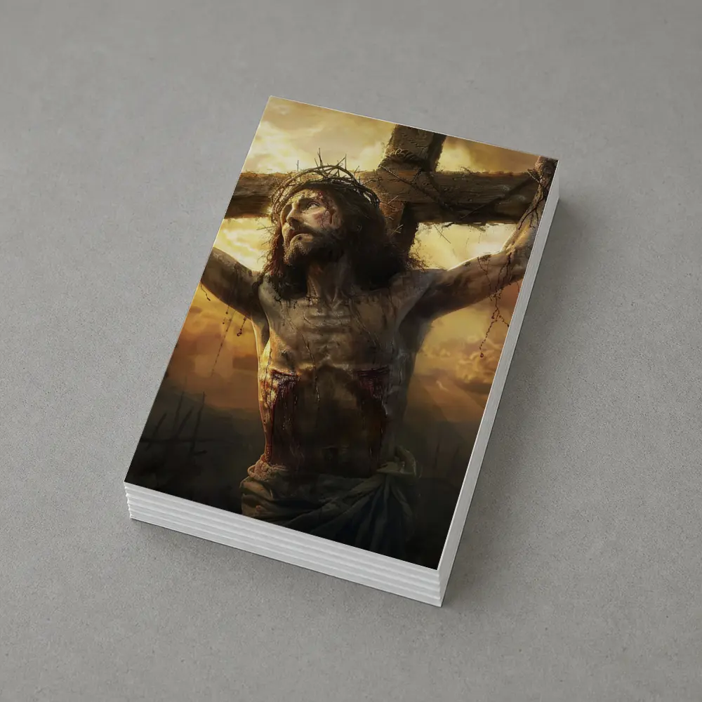 Jesus Christ Crucifixion Golden Sky Art – Postcards