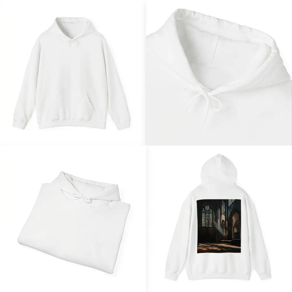 Gothic Cathedral Interior Stained Glass Light – Hoodies