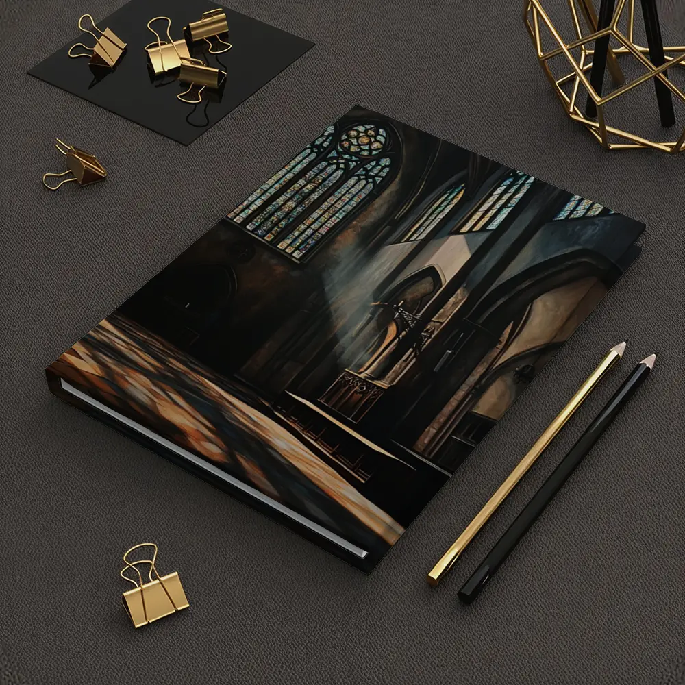 Gothic Cathedral Interior Stained Glass Light – Notebooks