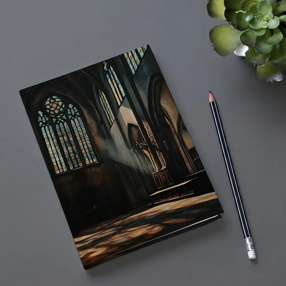 Gothic Cathedral Interior Stained Glass Light – Notebooks