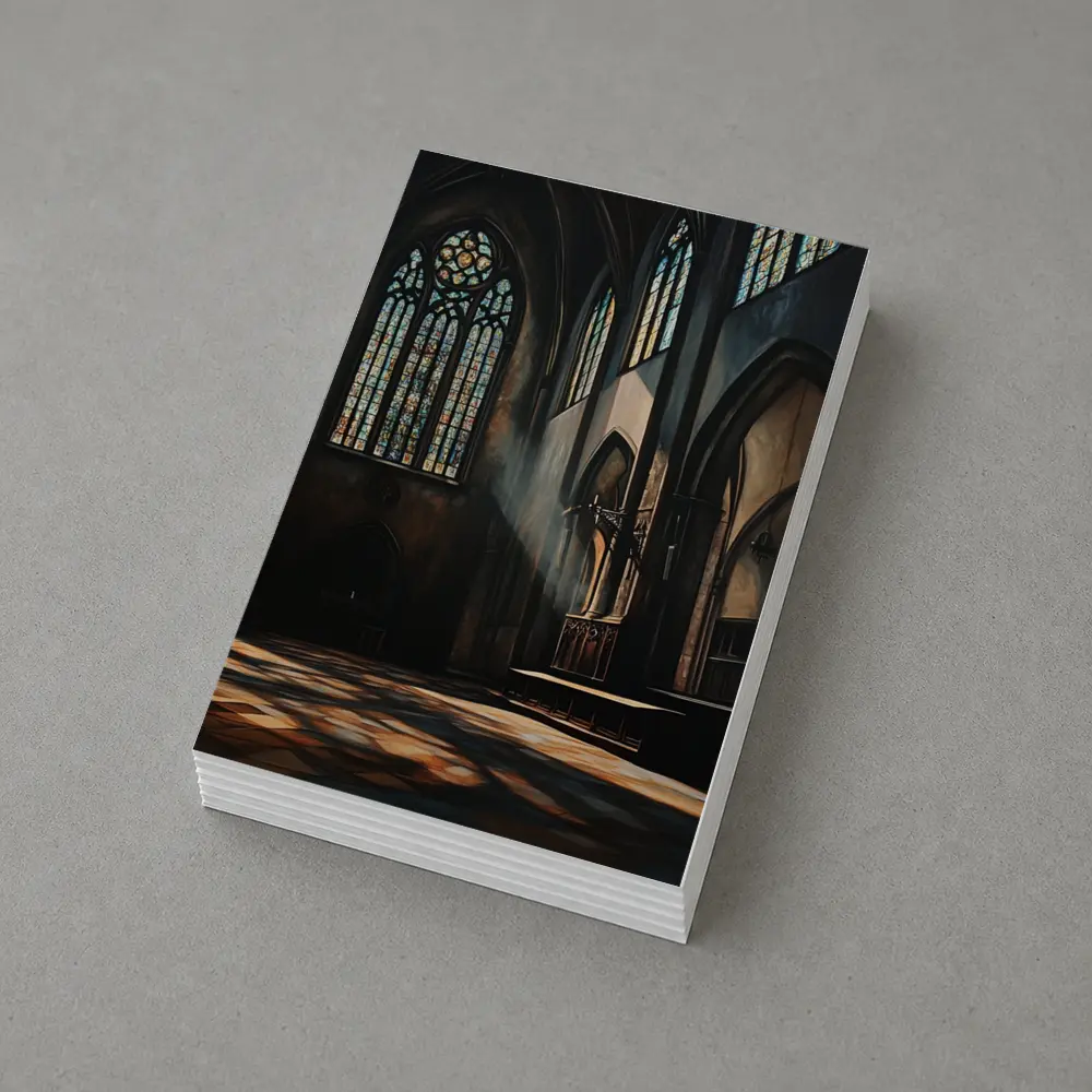 Gothic Cathedral Interior Stained Glass Light – Postcards