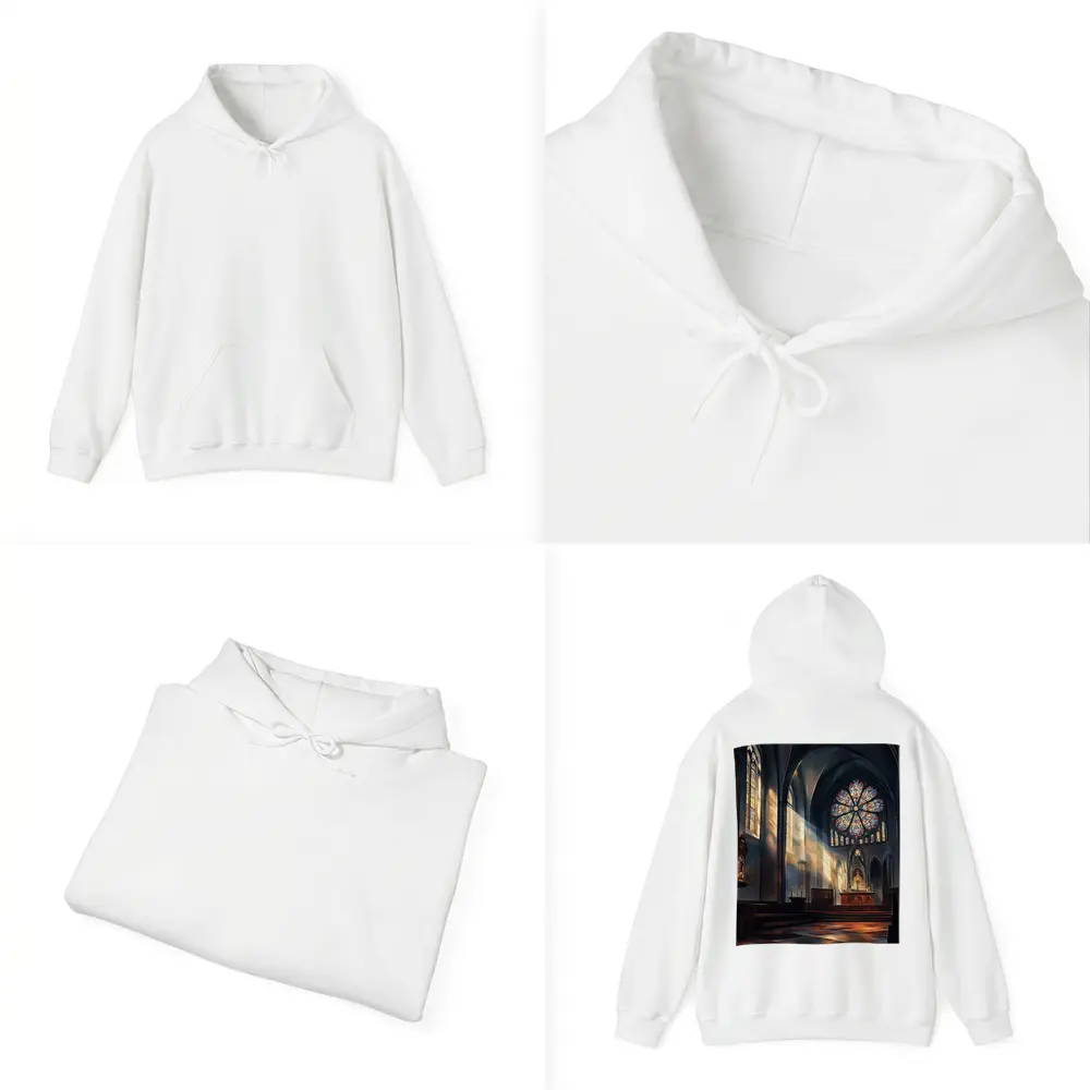 Gothic Cathedral Interior Stained Glass Light – Hoodies