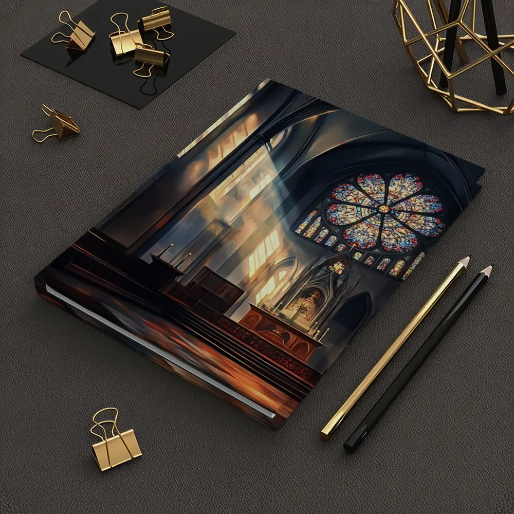 Gothic Cathedral Interior Stained Glass Light – Notebooks