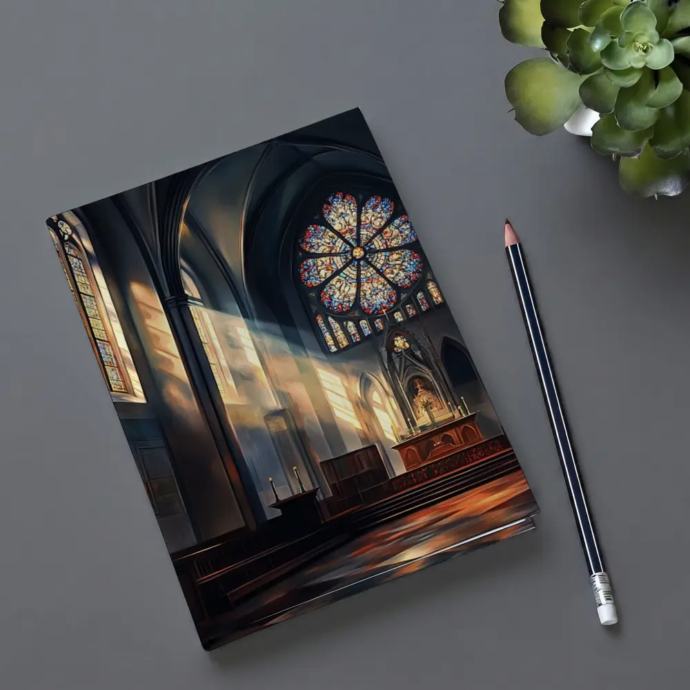 Gothic Cathedral Interior Stained Glass Light – Notebooks