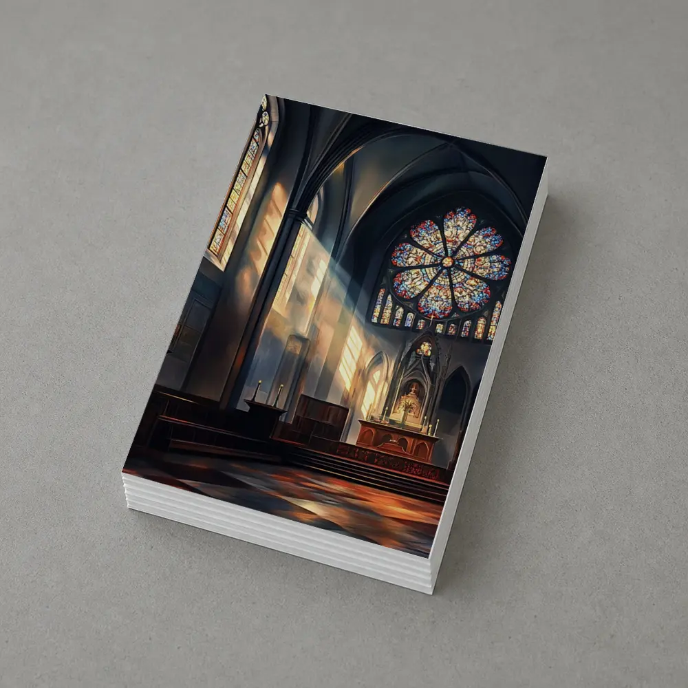 Gothic Cathedral Interior Stained Glass Light – Postcards