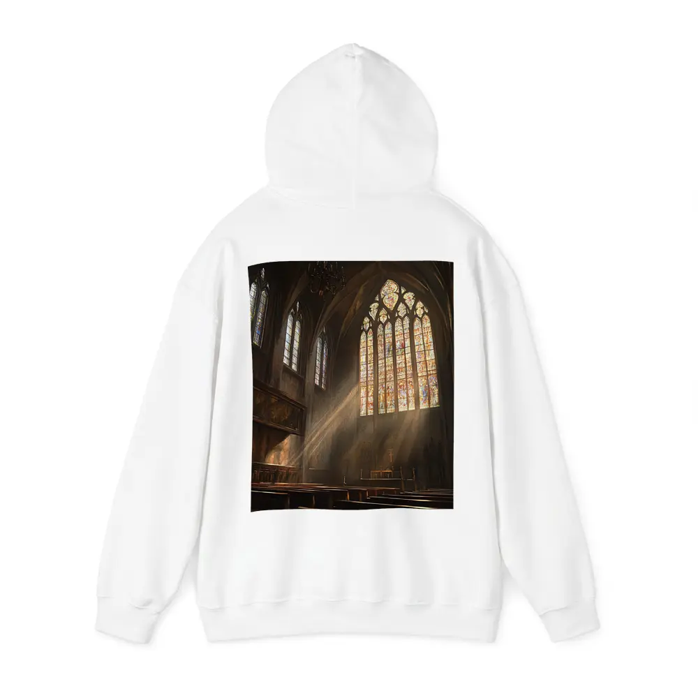 Gothic Cathedral Interior Stained Glass Light Rays – Hoodies