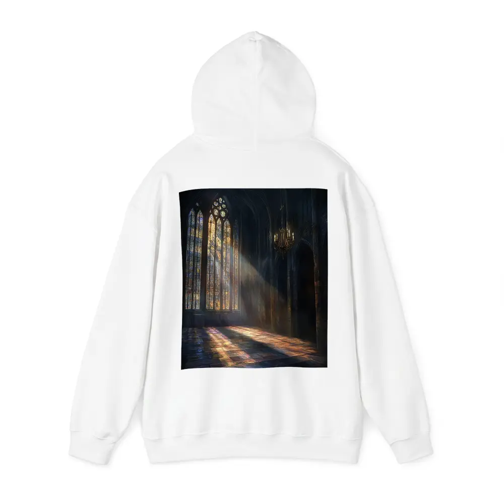 Gothic Cathedral Stained Glass Light Rays Interior – Hoodies