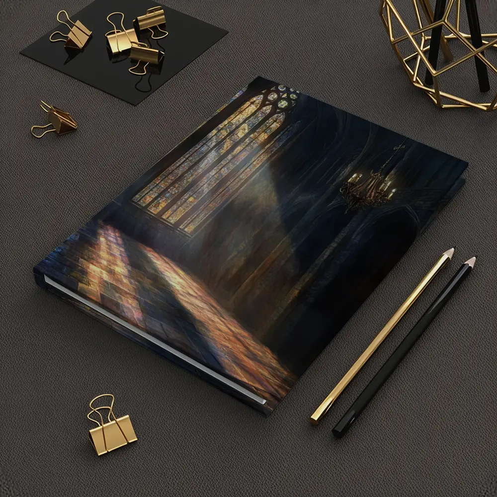 Gothic Cathedral Stained Glass Light Rays Interior – Notebooks