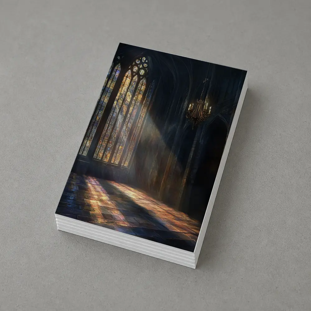 Gothic Cathedral Stained Glass Light Rays Interior – Postcards