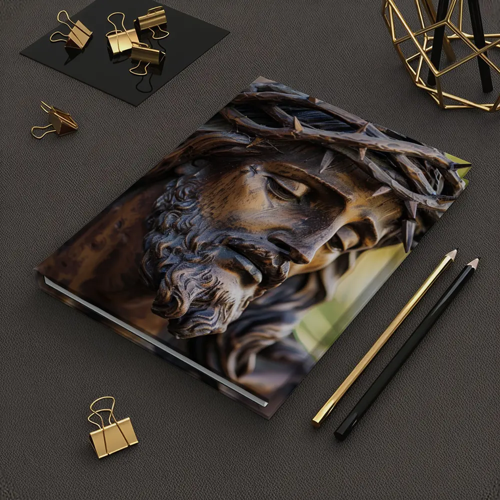 Jesus Christ Crown of Thorns Wood Sculpture – Notebooks