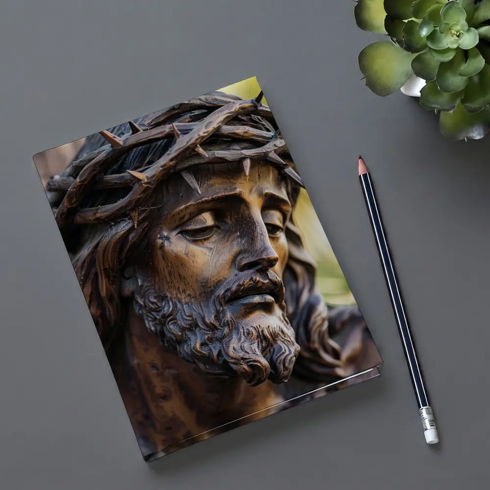 Jesus Christ Crown of Thorns Wood Sculpture – Notebooks