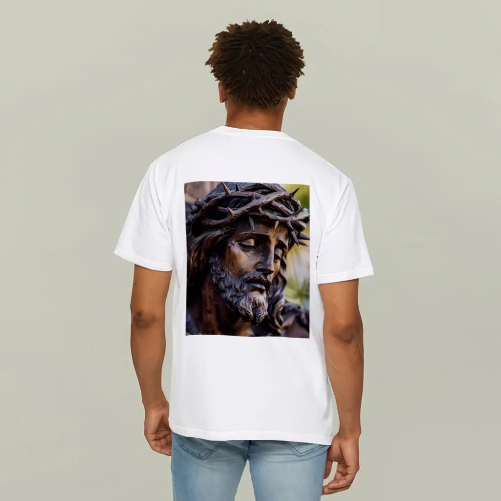 Jesus Christ Crown of Thorns Wood Sculpture – T-Shirts