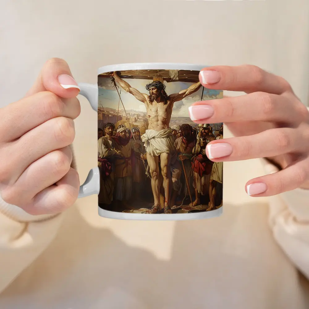 Jesus Christ Crucifixion Classical Oil Painting – Mugs