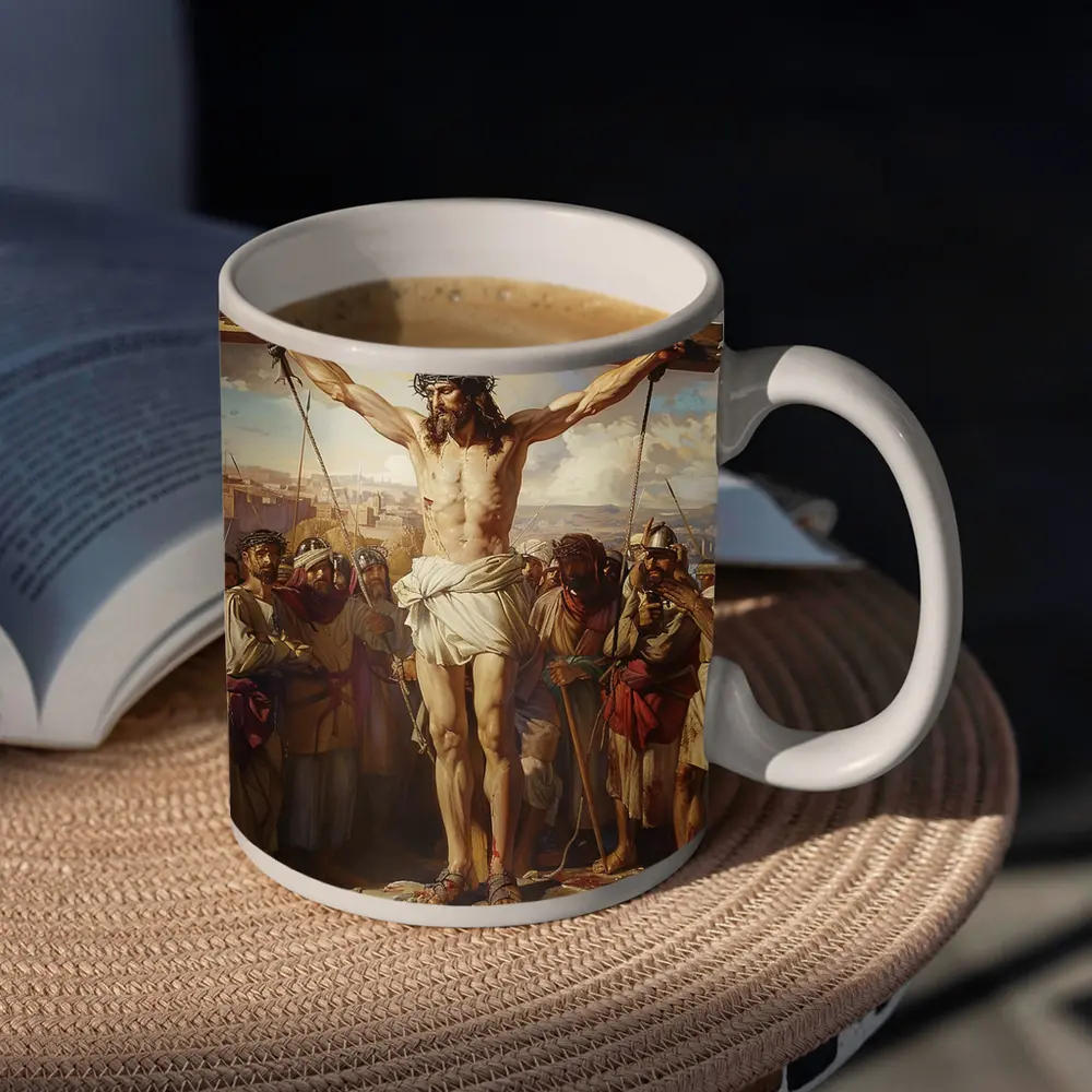 Jesus Christ Crucifixion Classical Oil Painting – Mugs