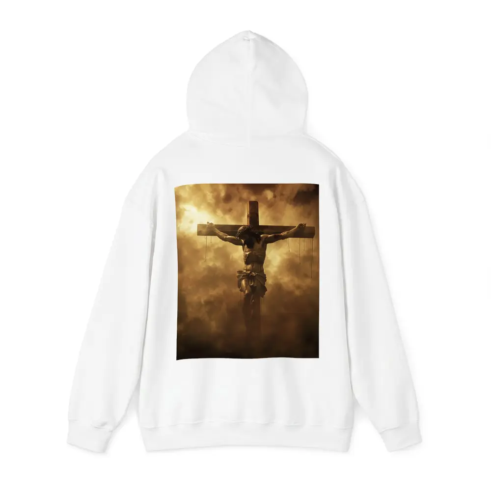 Jesus Christ Crucifixion Dramatic Golden Clouds – Hoodies