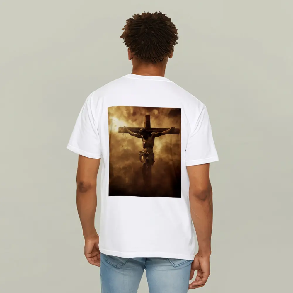 Jesus Christ Crucifixion Dramatic Golden Clouds – T-Shirts