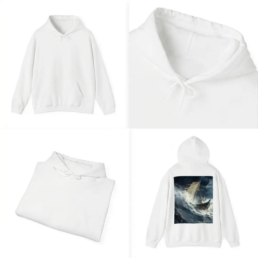 Jesus Calming Storm Raging Sea Waves – Hoodies