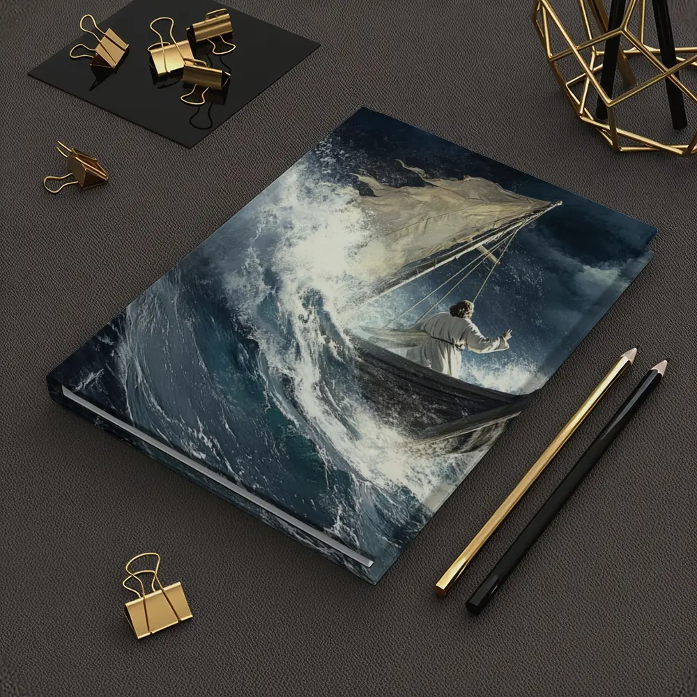 Jesus Calming Storm Raging Sea Waves – Notebooks