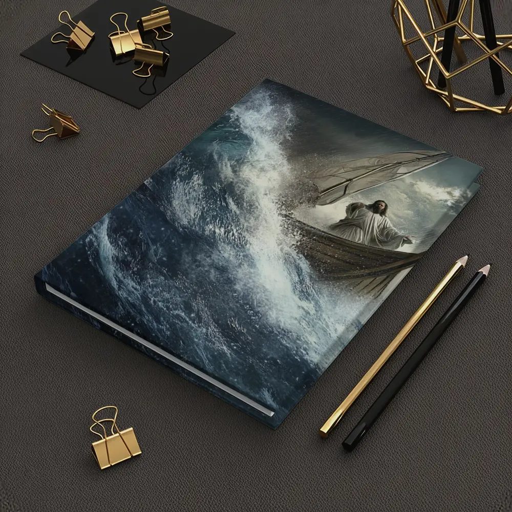 Jesus Standing on Boat in Stormy Sea – Notebooks