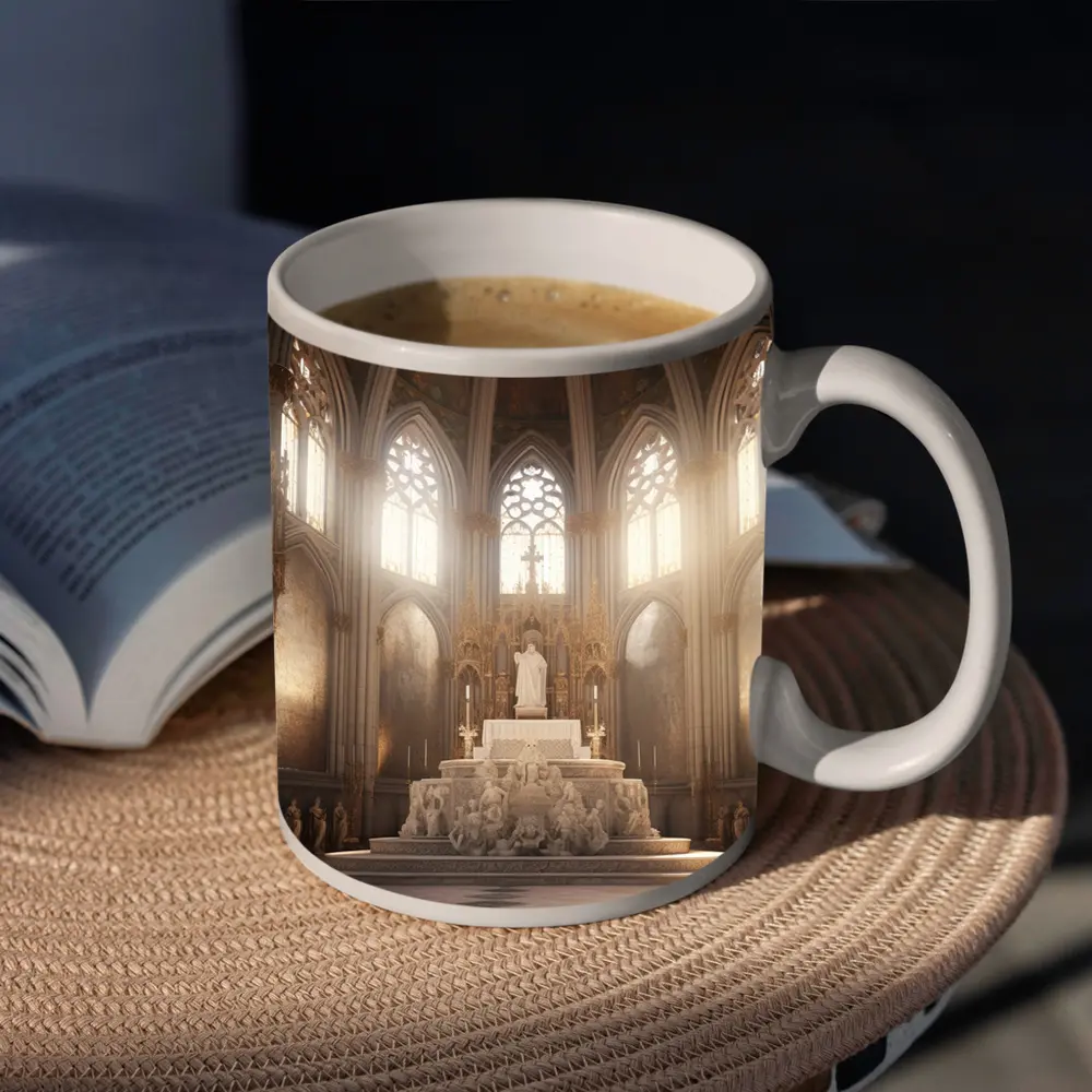 Gothic Cathedral Altar Light Rays Interior – Mugs