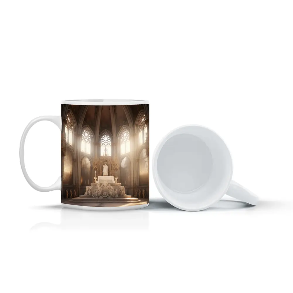Gothic Cathedral Altar Light Rays Interior – Mugs