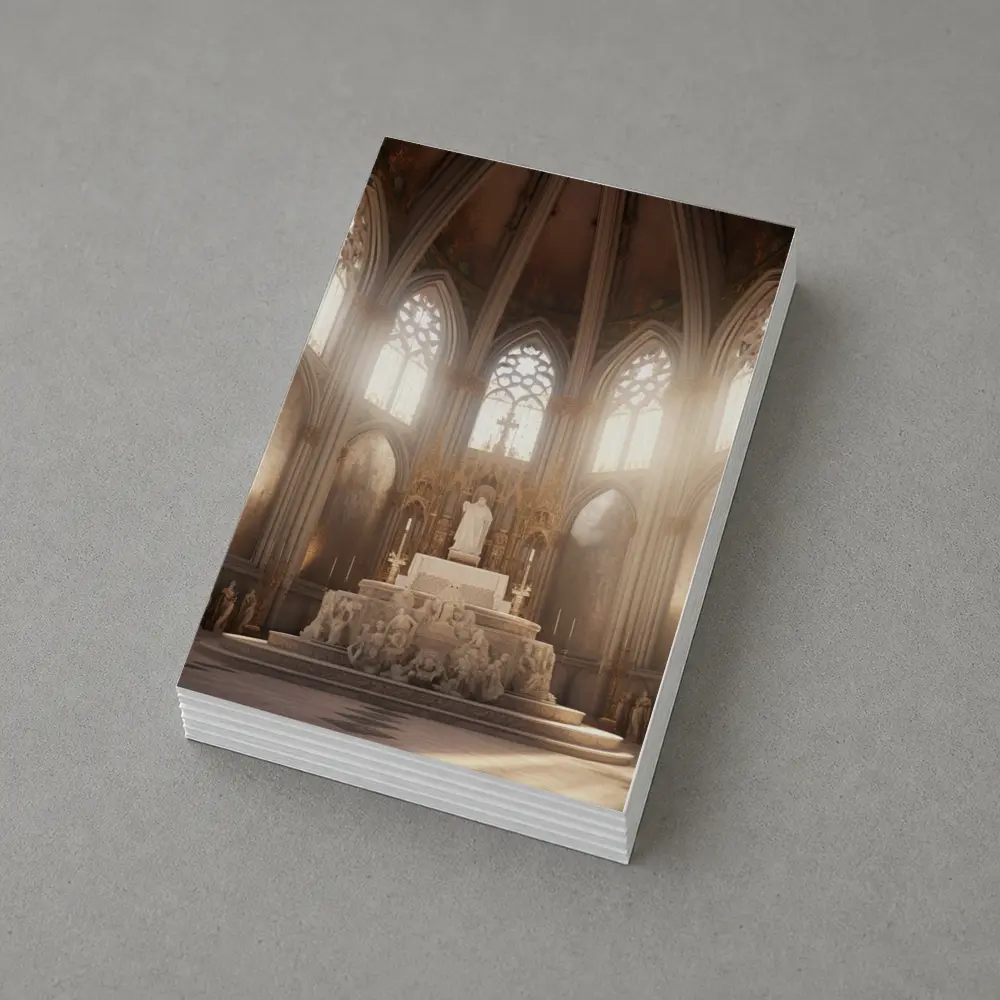 Gothic Cathedral Altar Light Rays Interior – Postcards